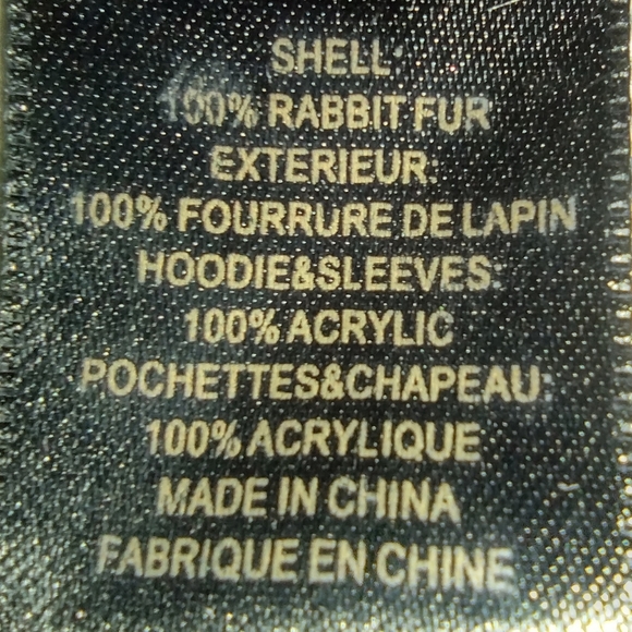 Le Rok Luxe Rabbit Fur Cardigan Sweater Jacket With Hoodie Medium - Picture 11 of 11